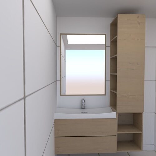 Moder Wall-Mounted Bathroom Vanity Set Free 3D model