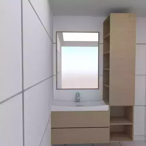 Moder Wall-Mounted Bathroom Vanity Set