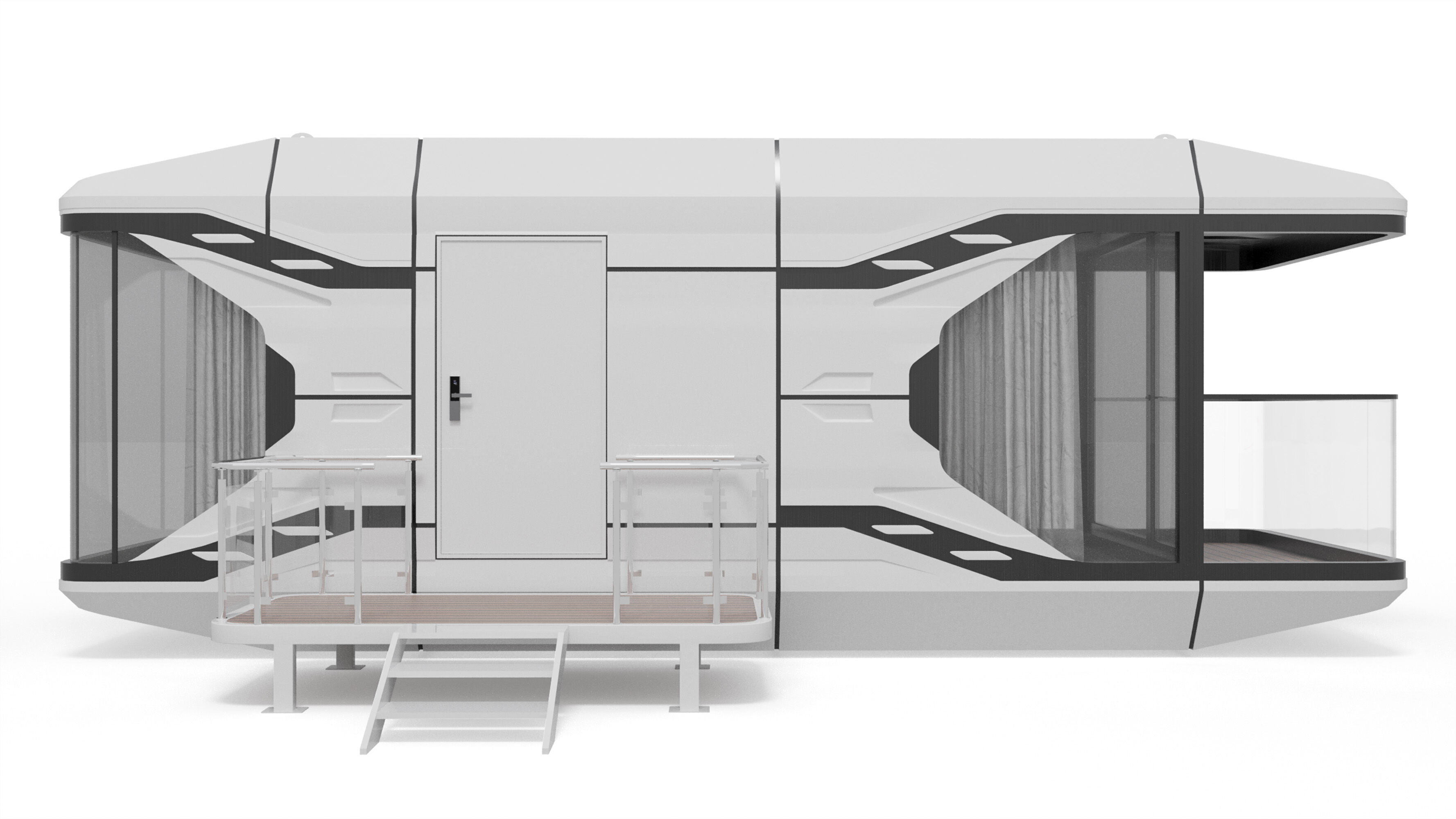 Capsule Modular One-Room House Low-poly 3D model_6