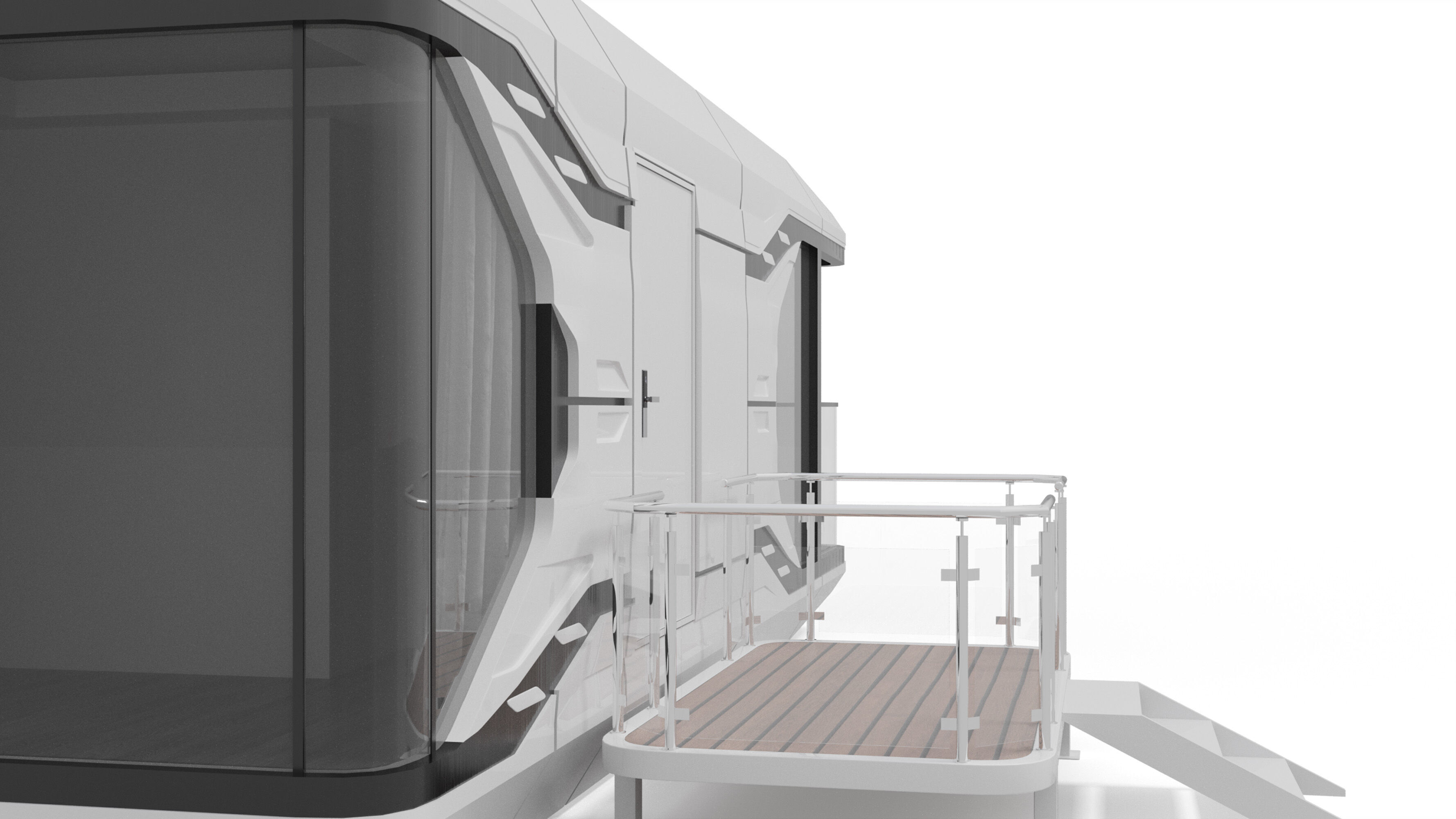 Capsule Modular One-Room House Low-poly 3D model_2