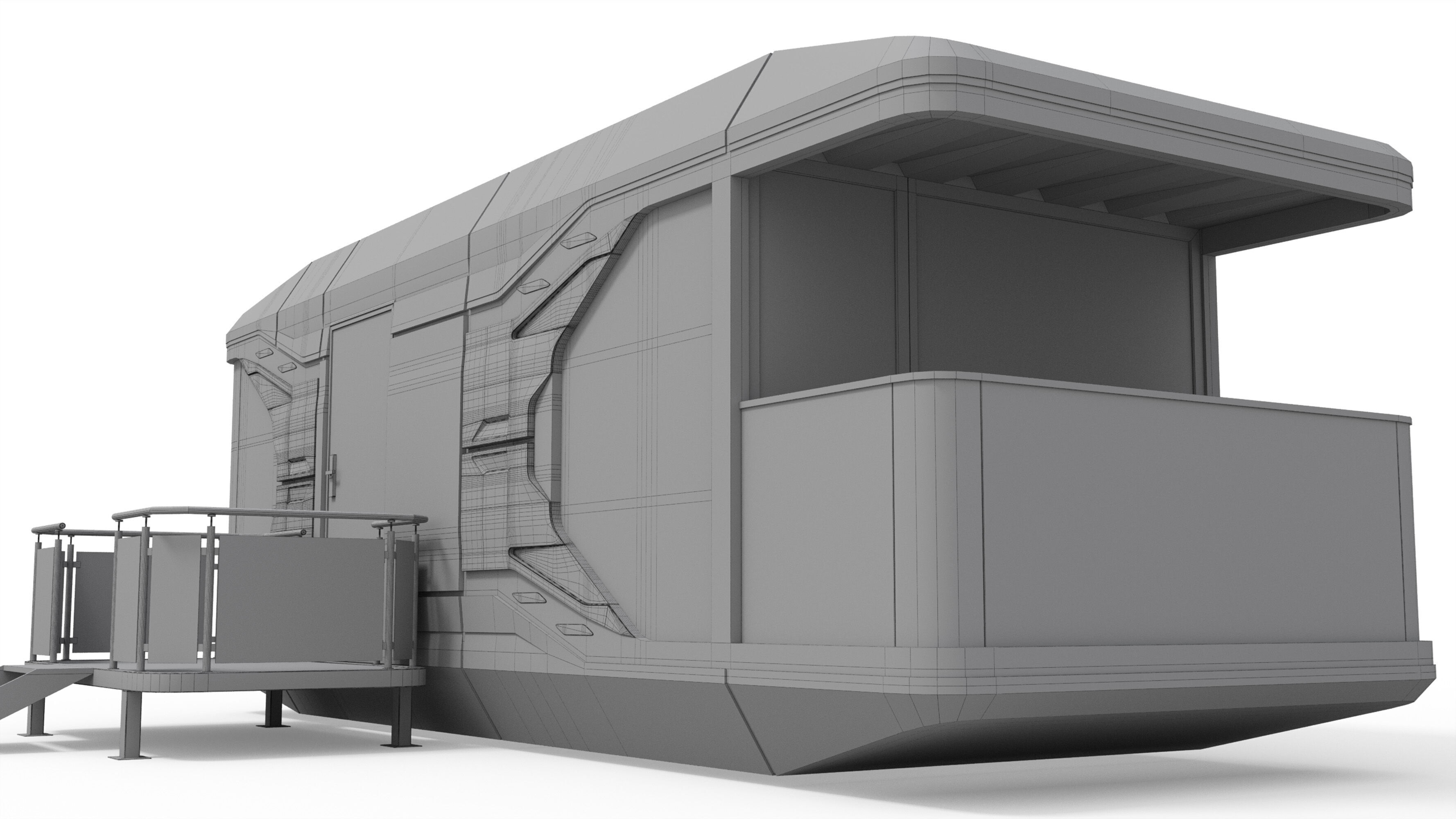 Capsule Modular One-Room House Low-poly 3D model_20