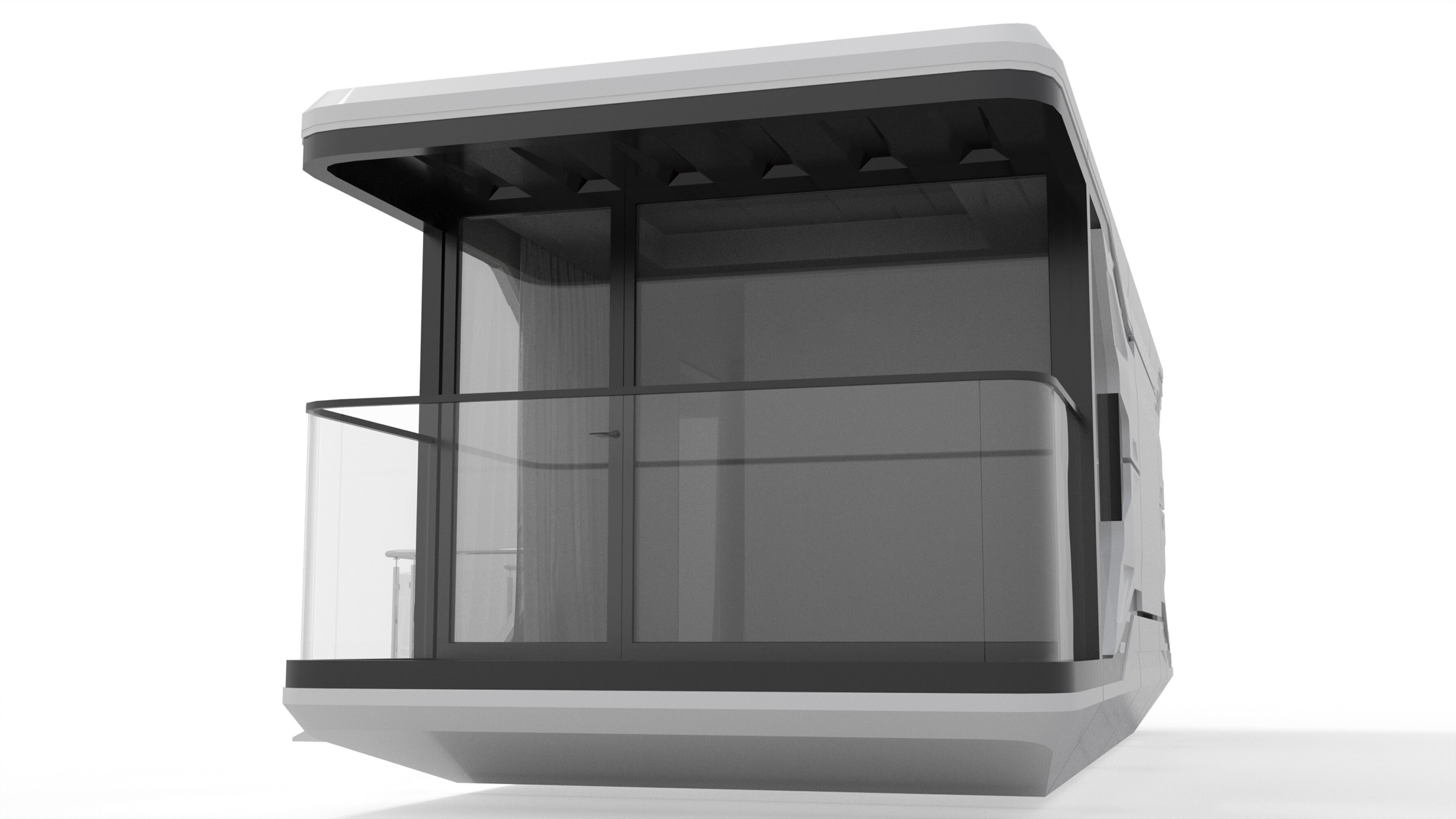 Capsule Modular One-Room House Low-poly 3D model_10