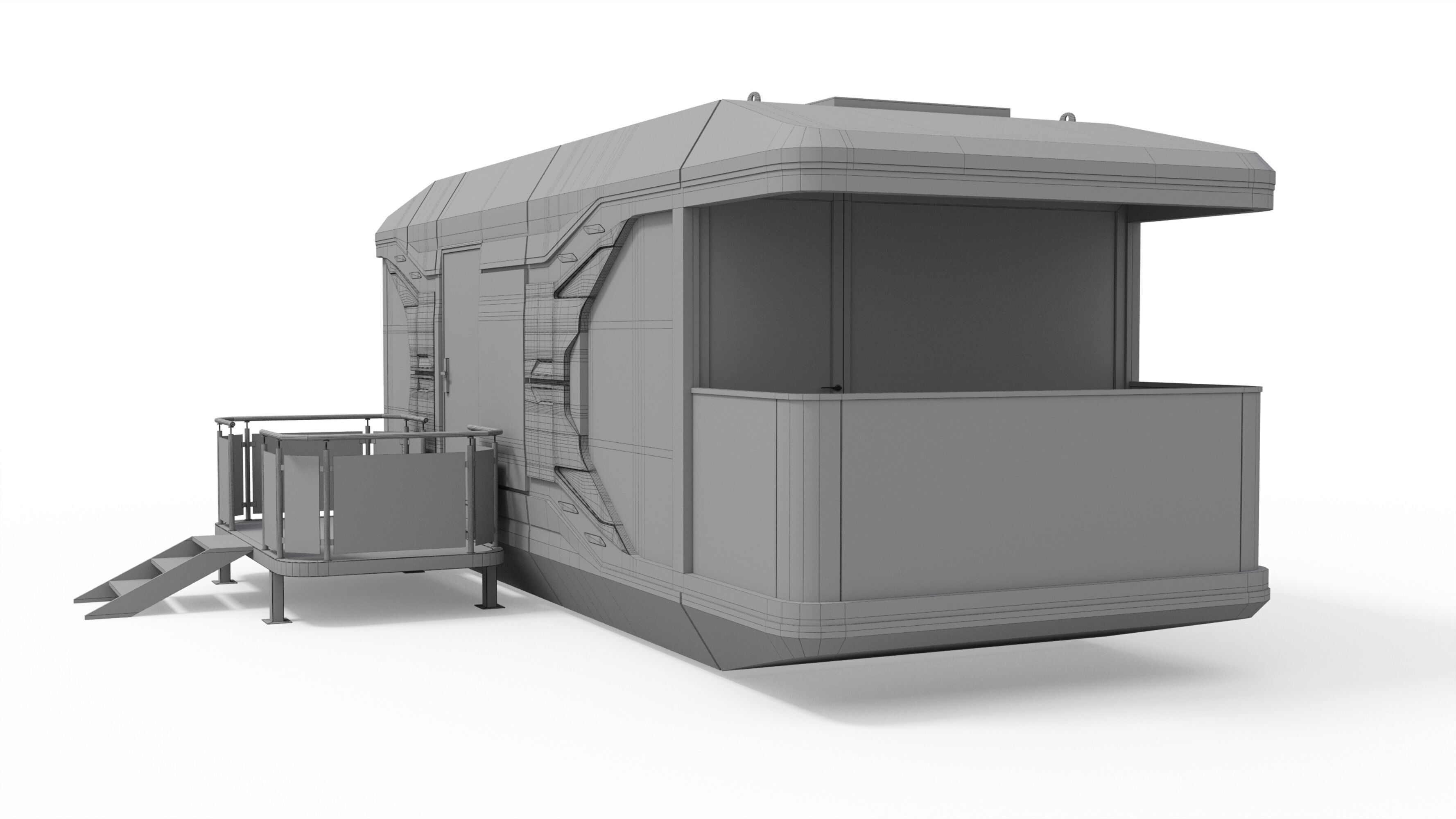 Capsule Modular One-Room House Low-poly 3D model_18