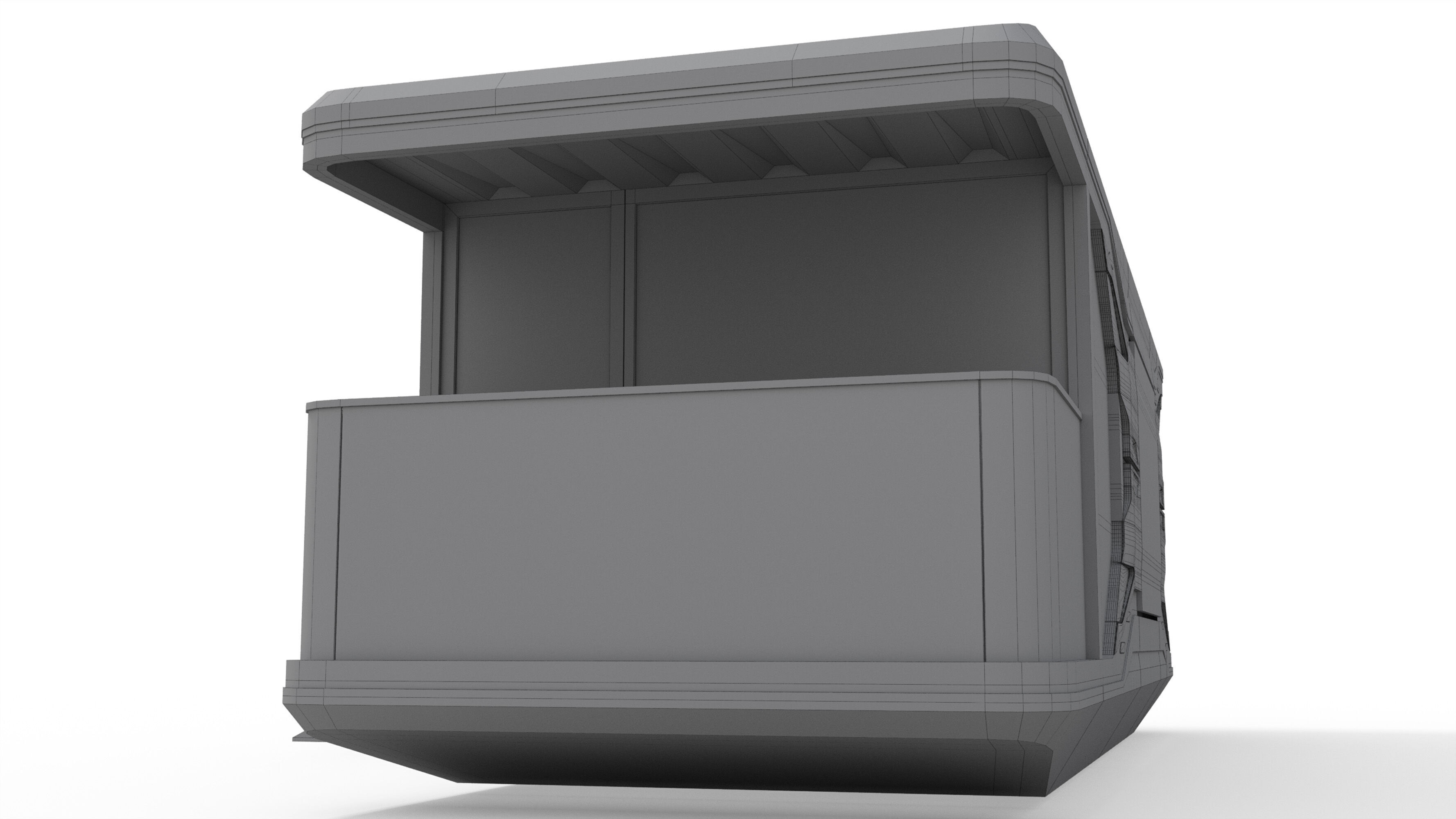 Capsule Modular One-Room House Low-poly 3D model_21