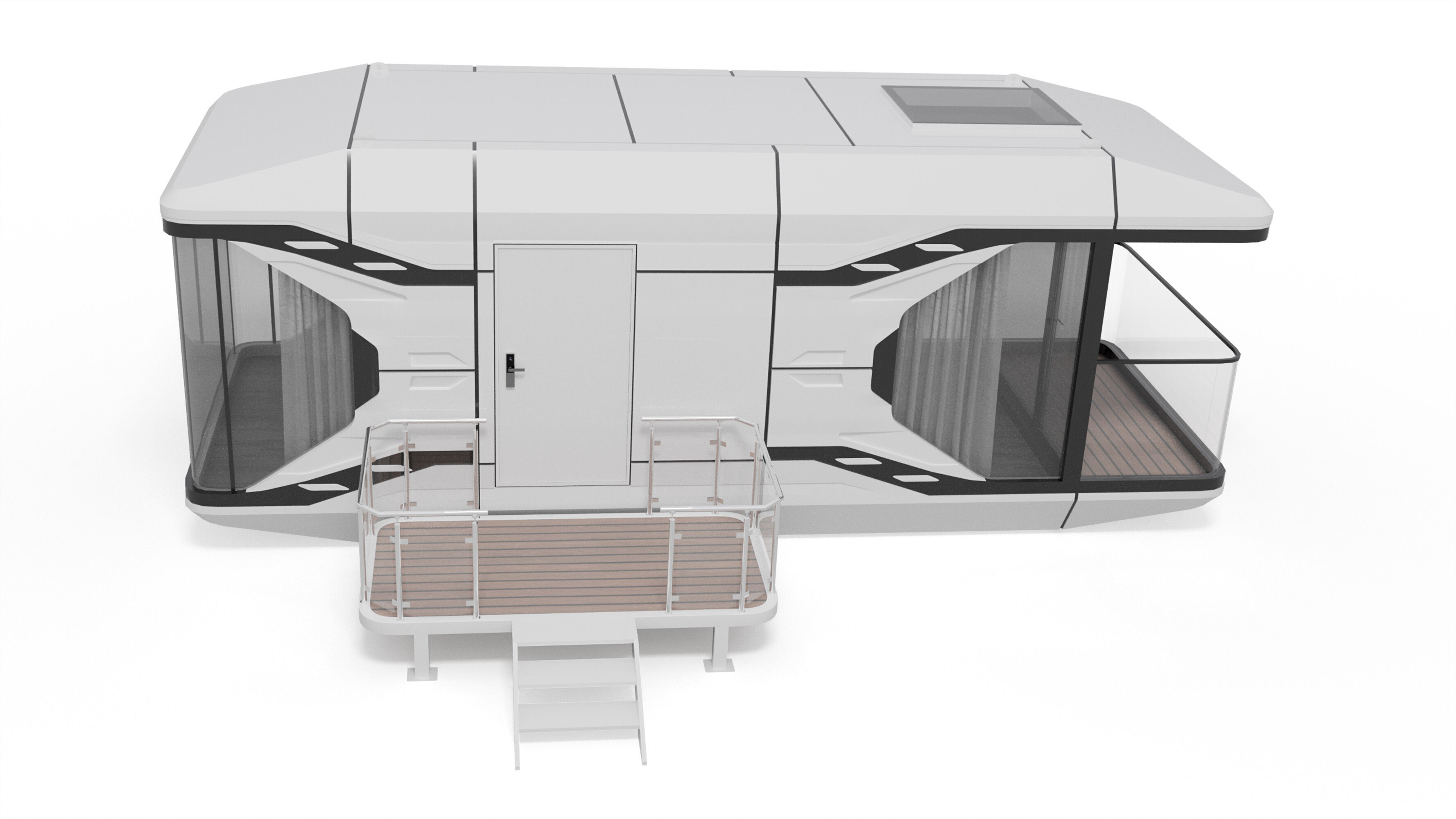 Capsule Modular One-Room House Low-poly 3D model_8