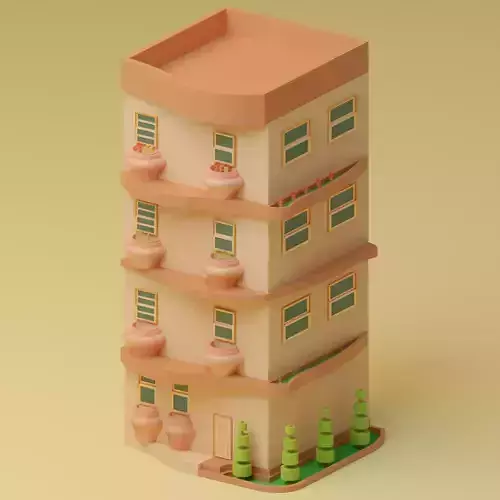 Lowpoly Houses 11 Low-poly 3D model