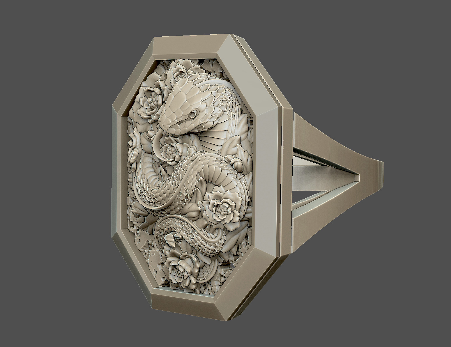 Couple Snake rings design viper anaconda python serpent mamba 3D print model_4