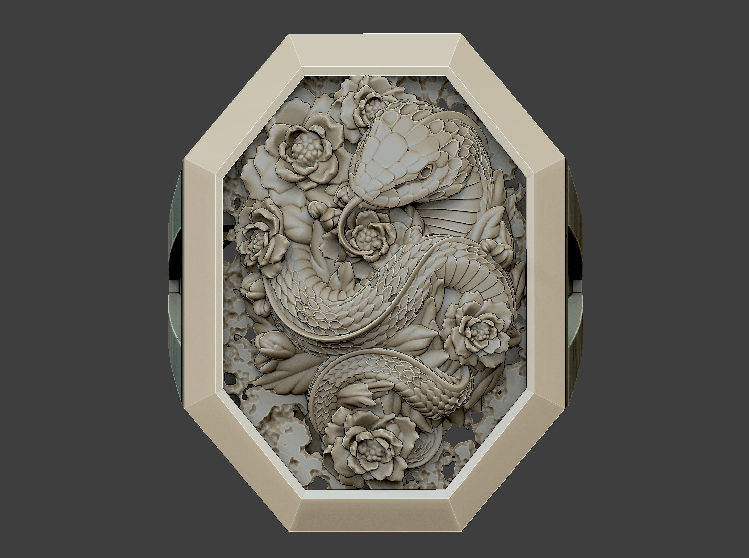 Couple Snake rings design viper anaconda python serpent mamba 3D print model_2