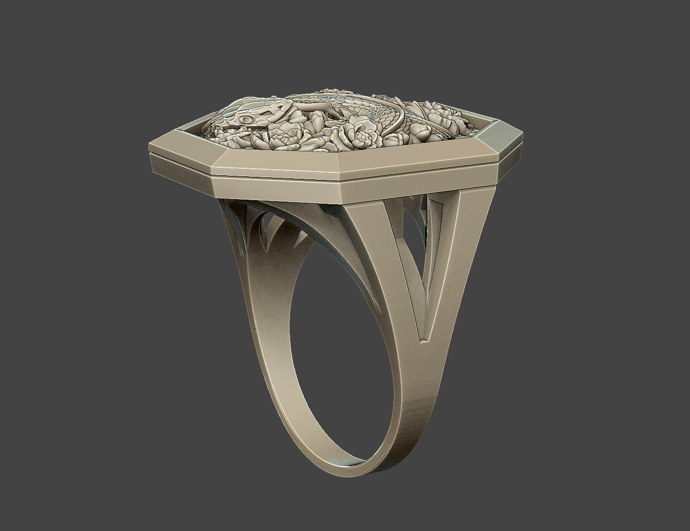 Couple Snake rings design viper anaconda python serpent mamba 3D print model_5