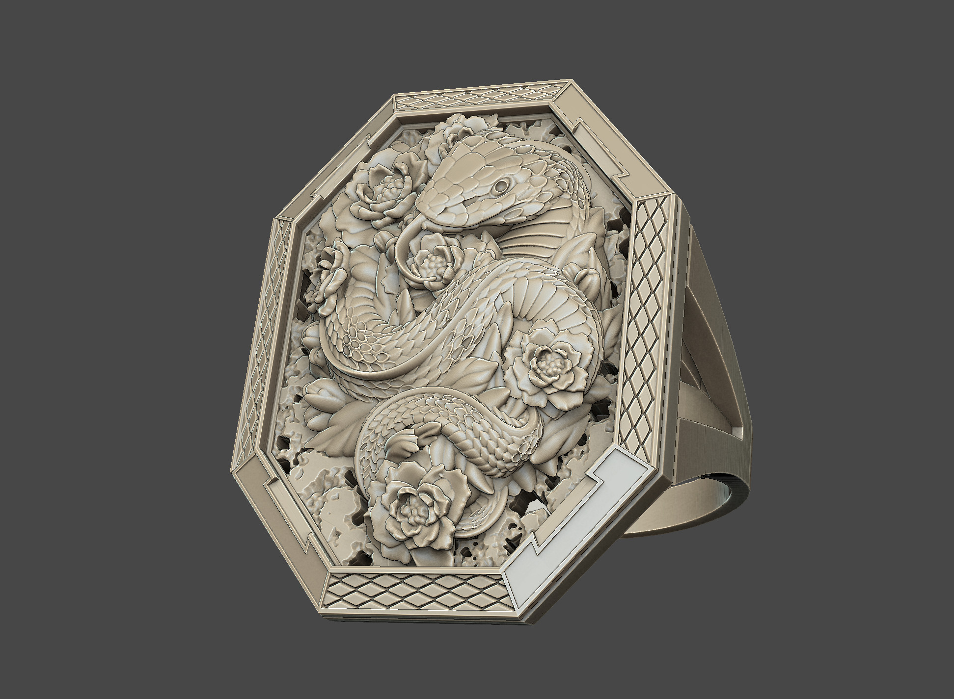 Couple Snake rings design viper anaconda python serpent mamba 3D print model_3
