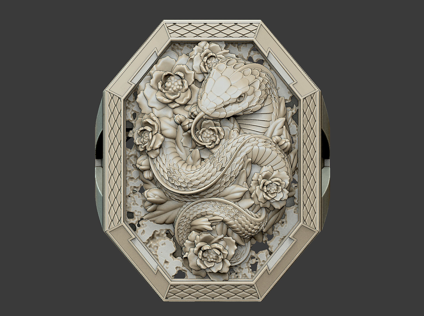 Couple Snake rings design viper anaconda python serpent mamba 3D print model_1