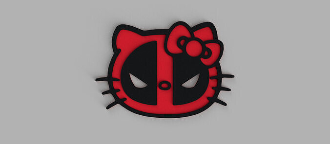hello kitty deadpool Wall Picture 3D print model