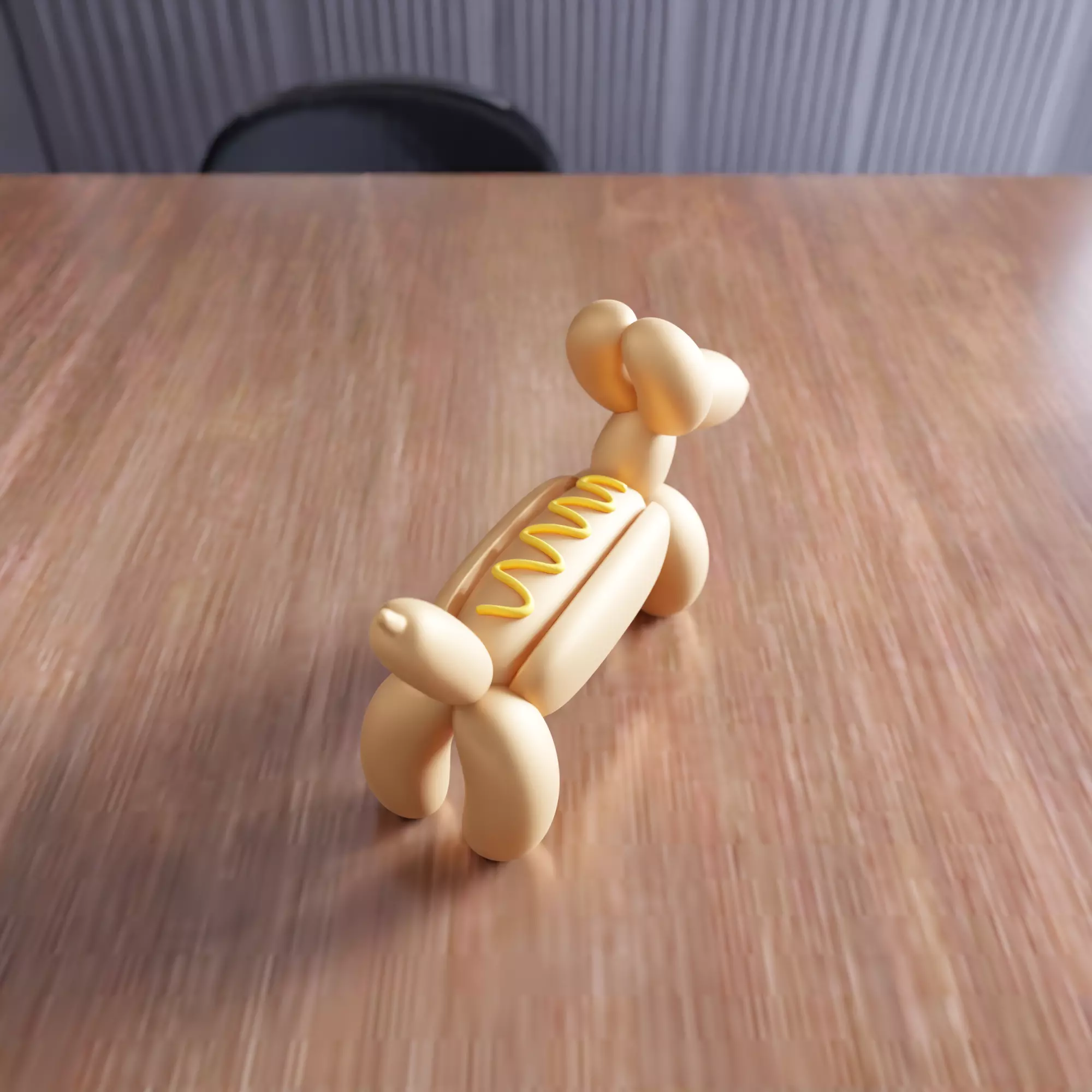 Hotdog-Shaped Sausage Dog Balloon Figure - 431 3D print model_4