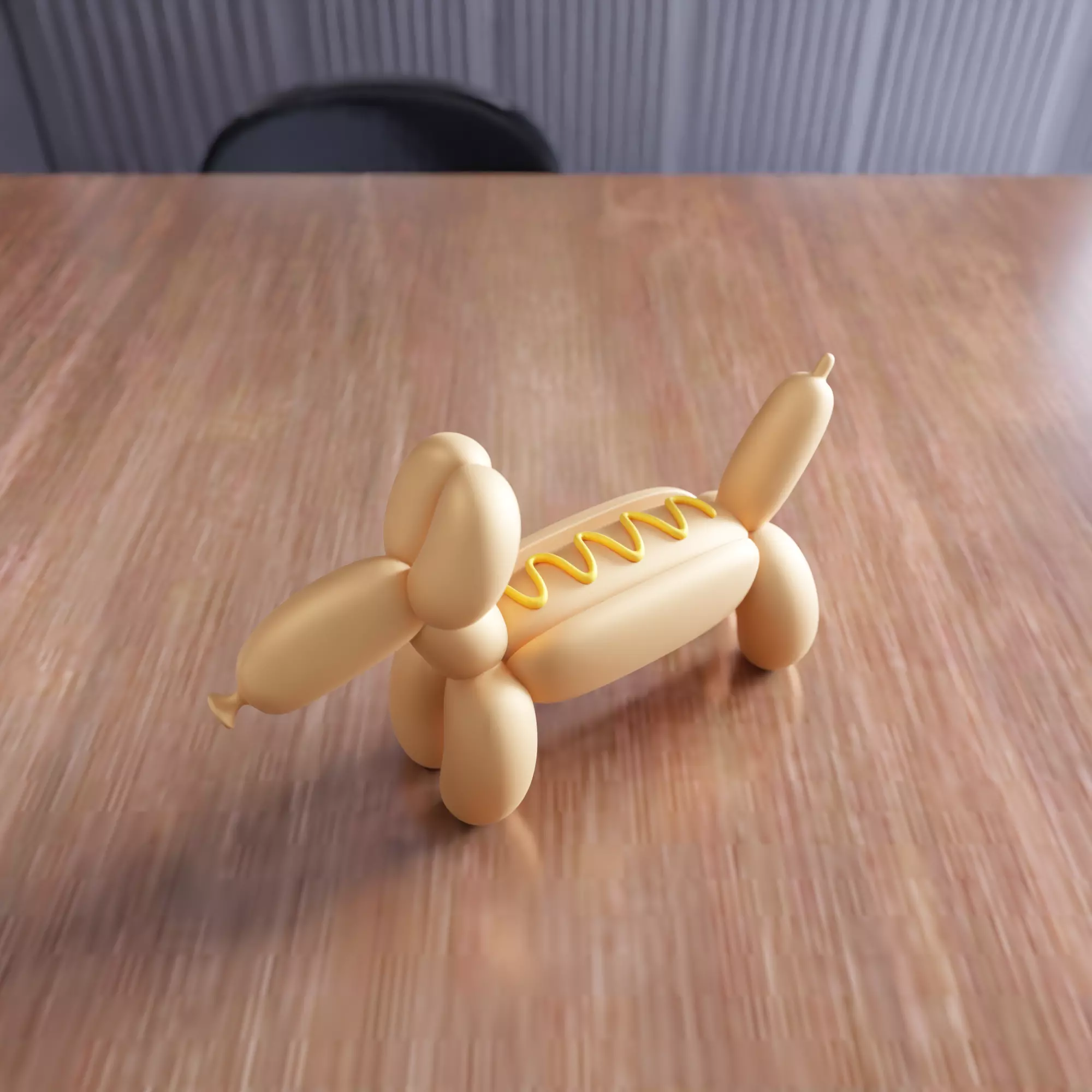 Hotdog-Shaped Sausage Dog Balloon Figure - 431 3D print model_7
