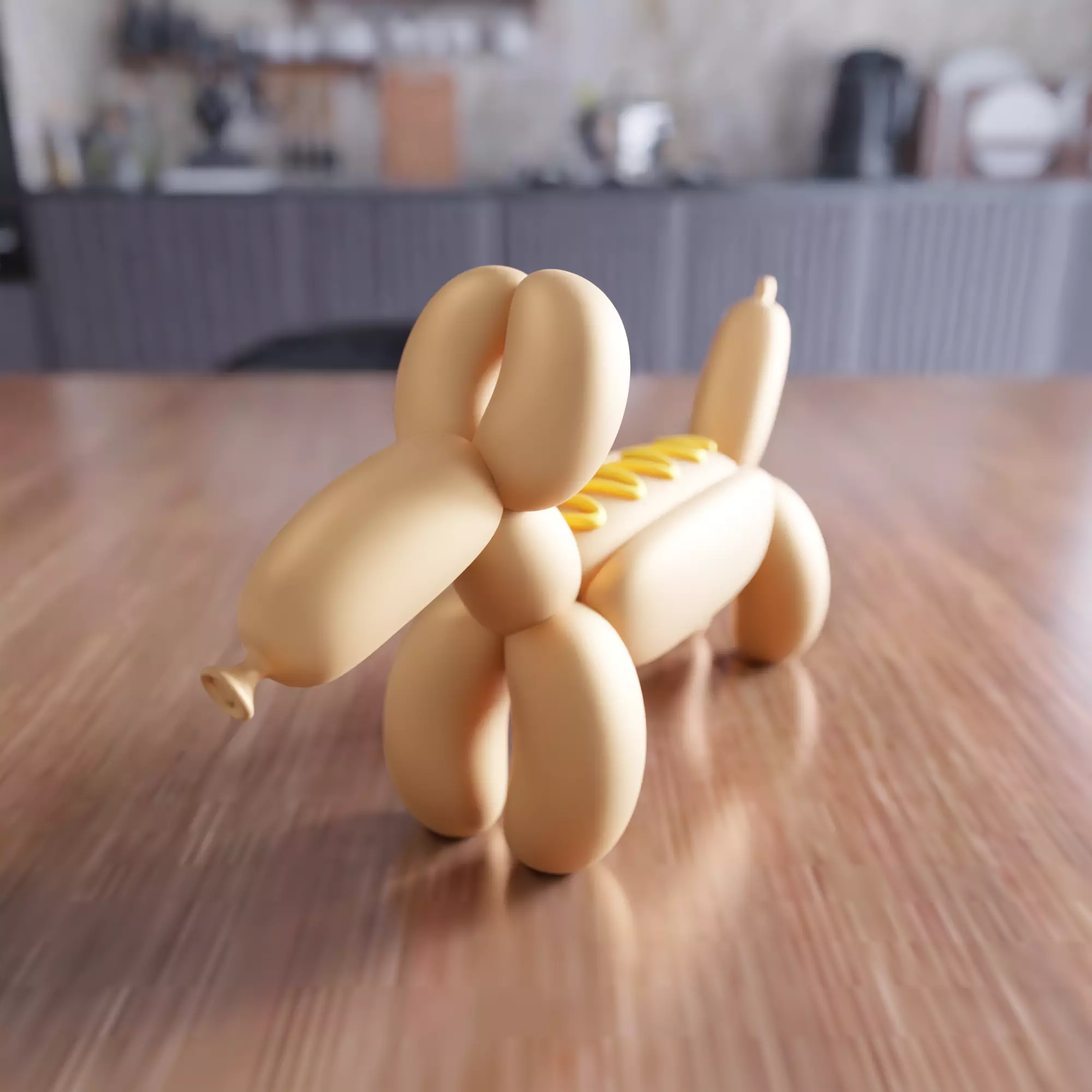 Hotdog-Shaped Sausage Dog Balloon Figure - 431 3D print model_6