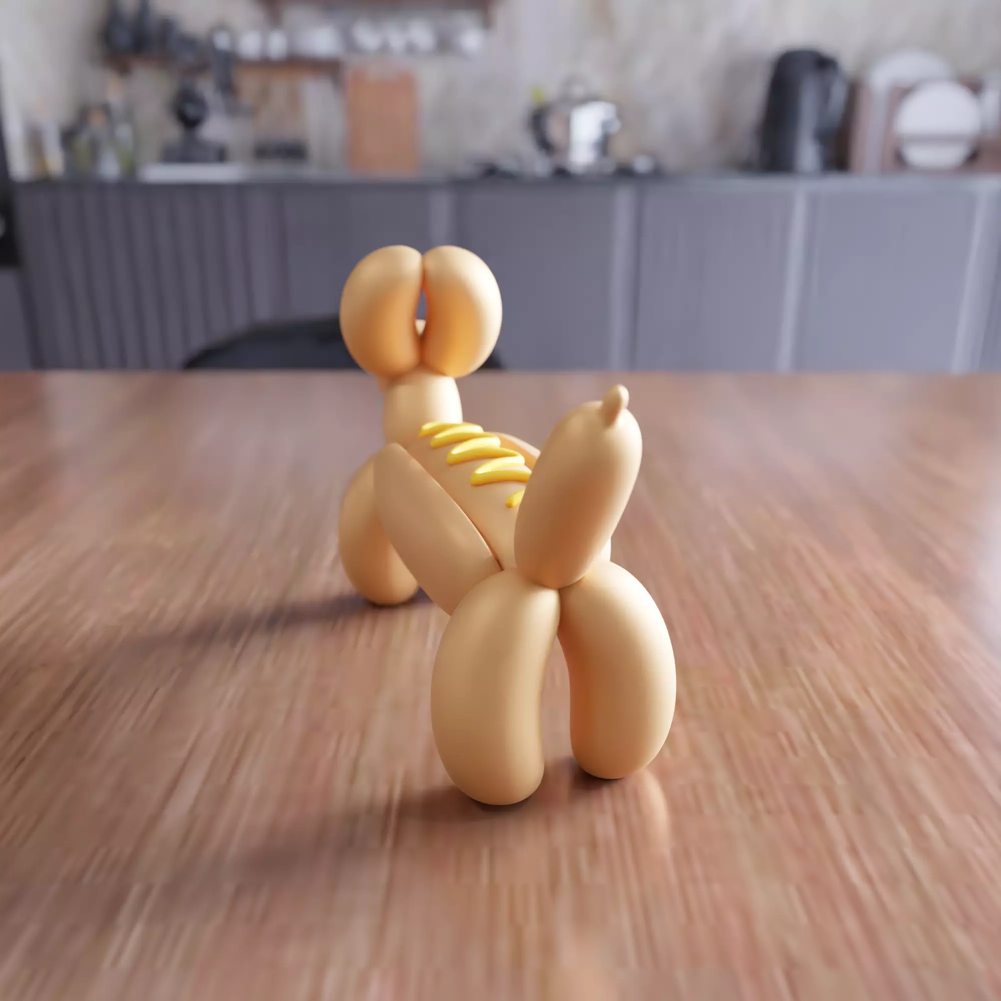 Hotdog-Shaped Sausage Dog Balloon Figure - 431 3D print model_5