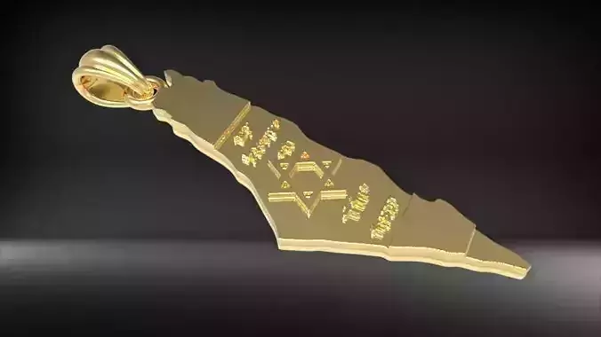 Map of Israel Necklace with Star of David Pendant Jewelry