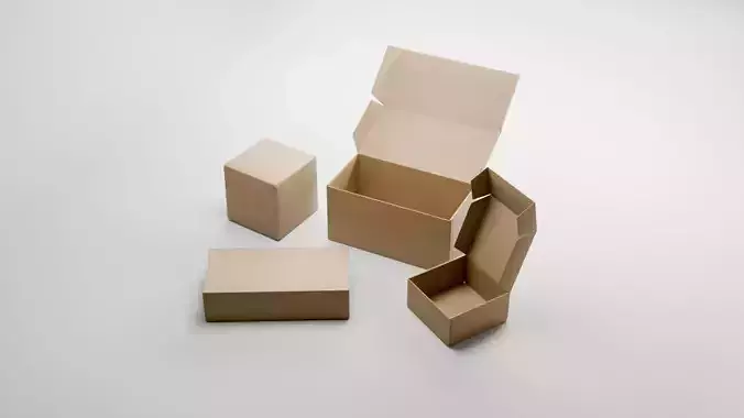 Packaging Boxes for Product mockups Rigged 3D model