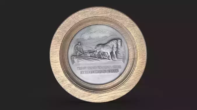 Decorative plate Was du erebert Low-poly 3D model