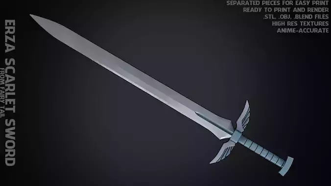 Fairy Tail Erza Scarlet Sword for Cosplay