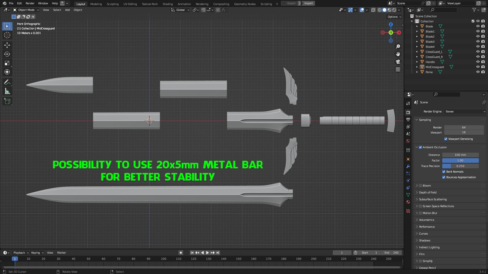 Fairy Tail Erza Scarlet Sword for Cosplay 3D print model_11