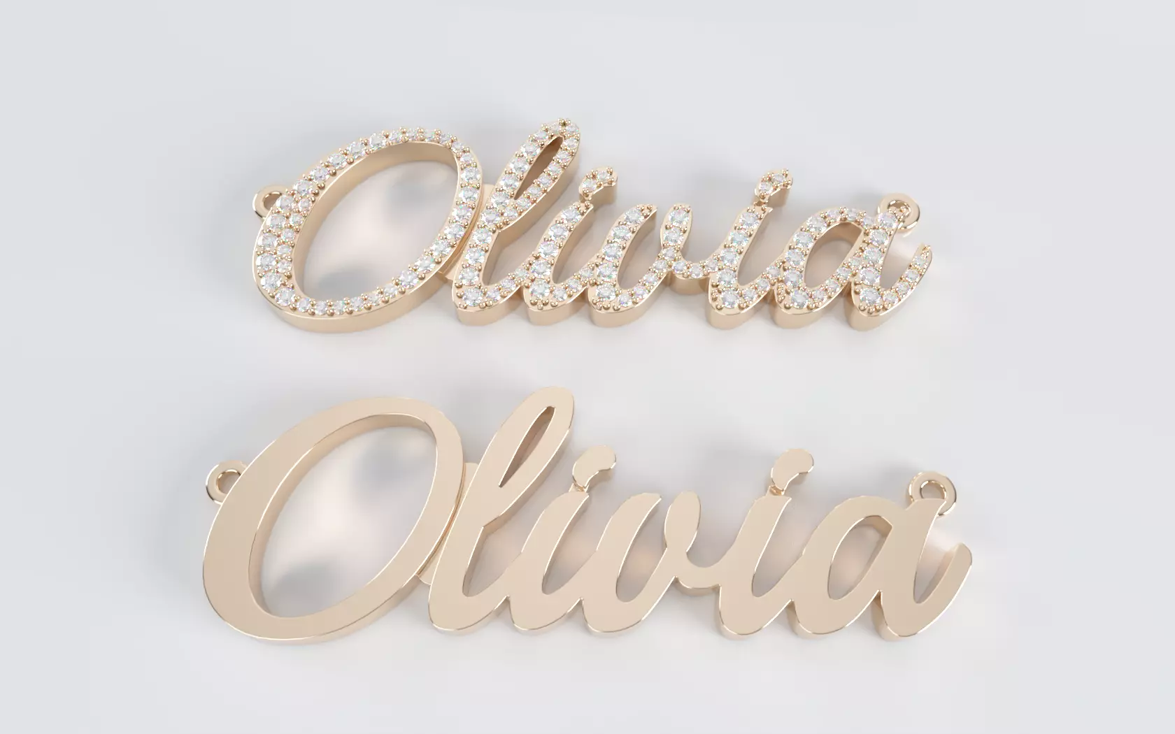 Diamond Name Pendant - Olivia 3D print model