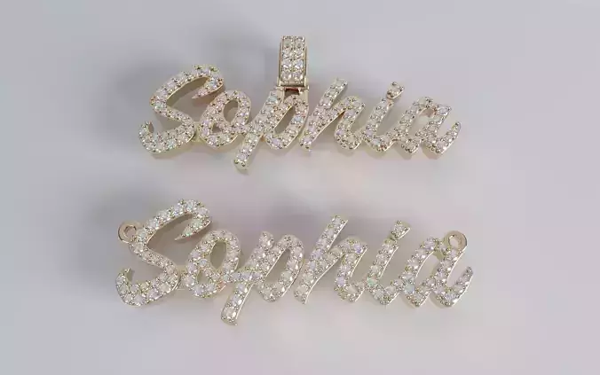 Diamond Name Pendant - Sophia