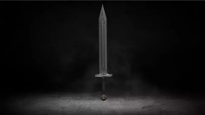 Medieval Kings Relic Greatsword Low-poly 3D Model