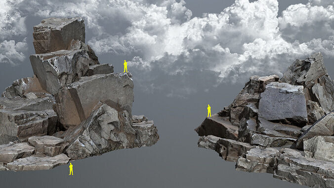cliff rocks Low-poly 3D model