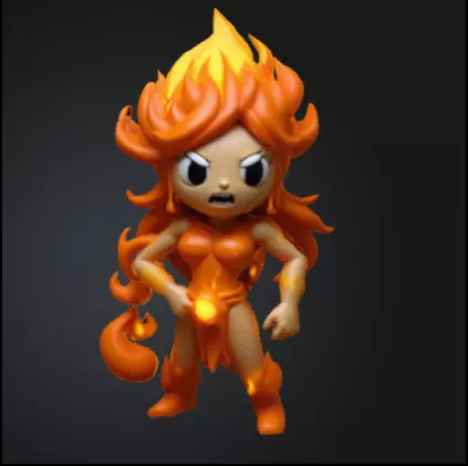 Princesa flama chibi Free 3D print model