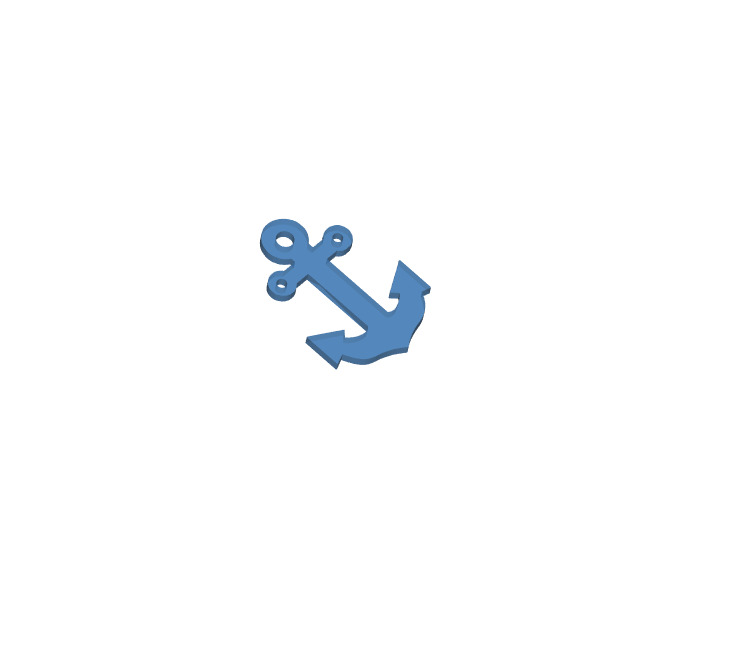 Boat Anchor Keychain 3D print model_1