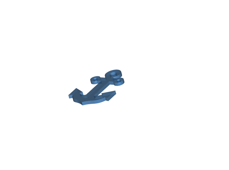 Boat Anchor Keychain 3D print model_2
