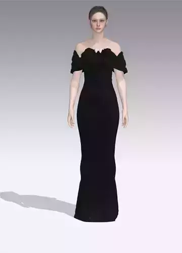 wide collar neckline dress