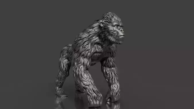 Realistic Gorilla Sculpture
