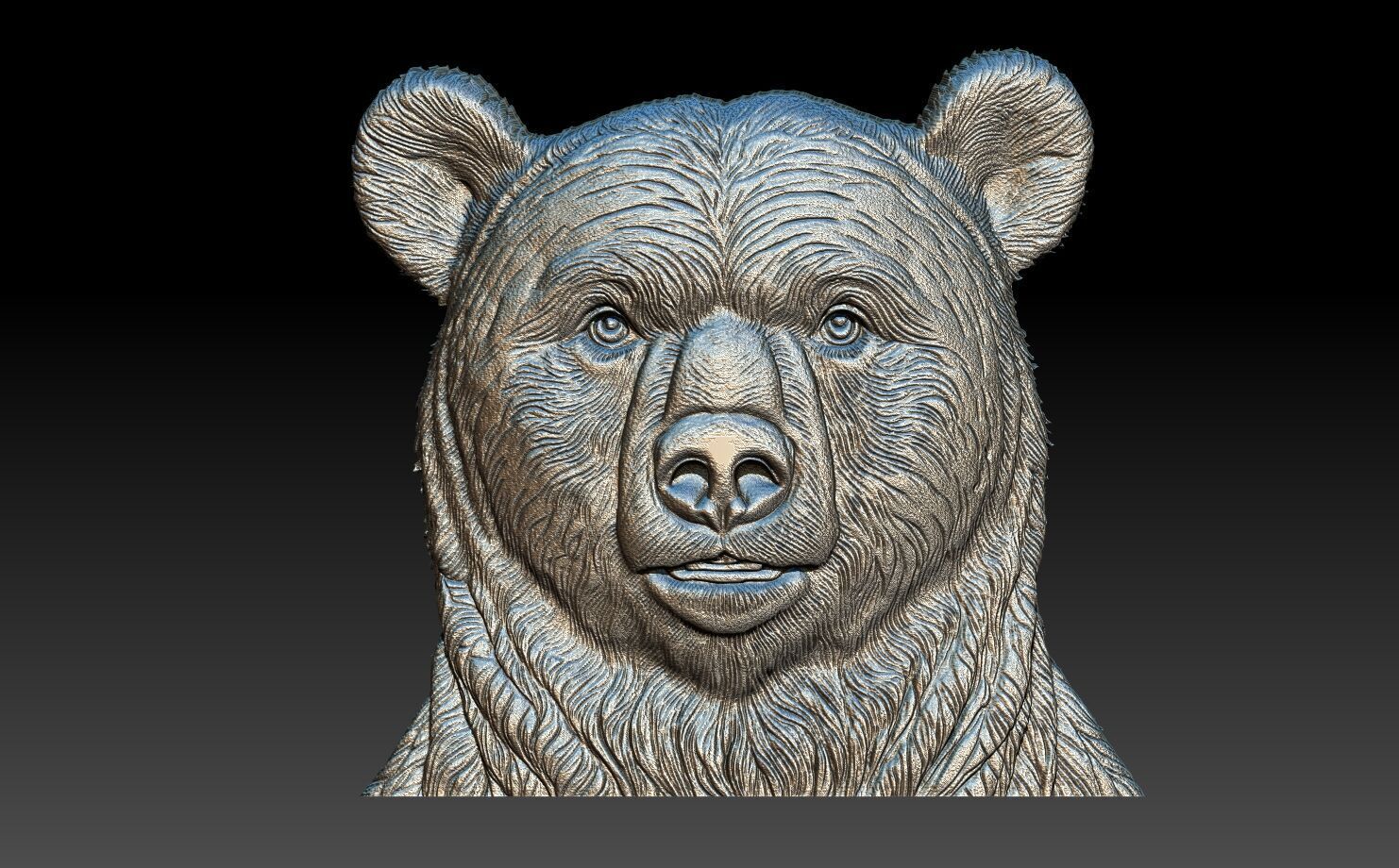Bear head pendent  3D print model_10