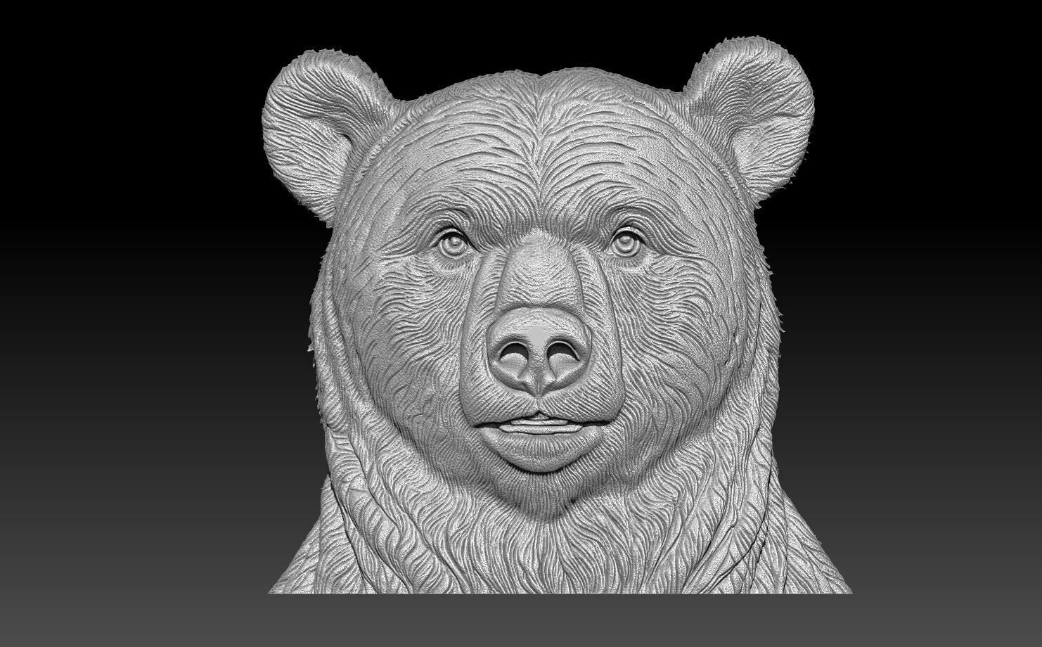 Bear head pendent  3D print model_1
