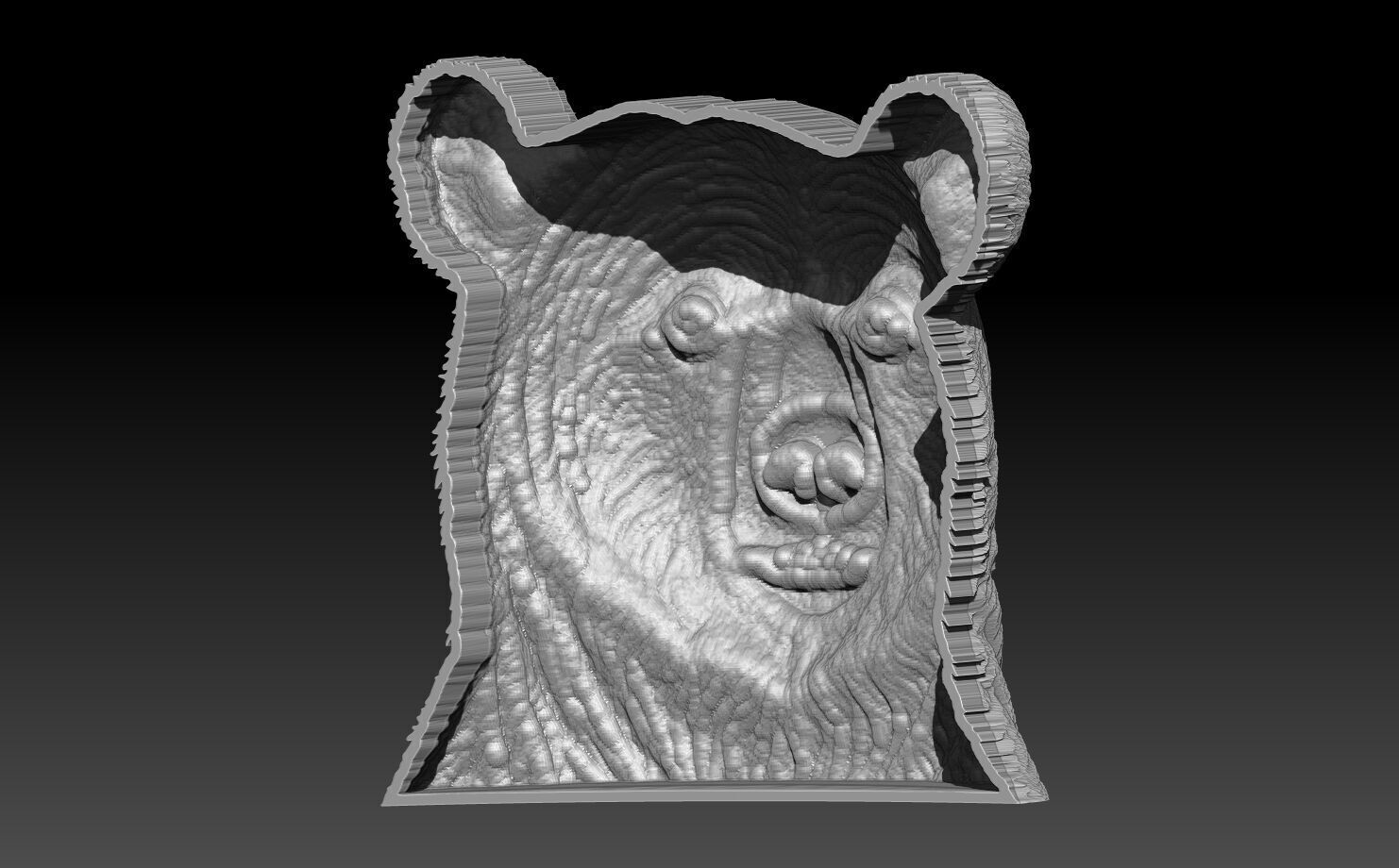 Bear head pendent  3D print model_4