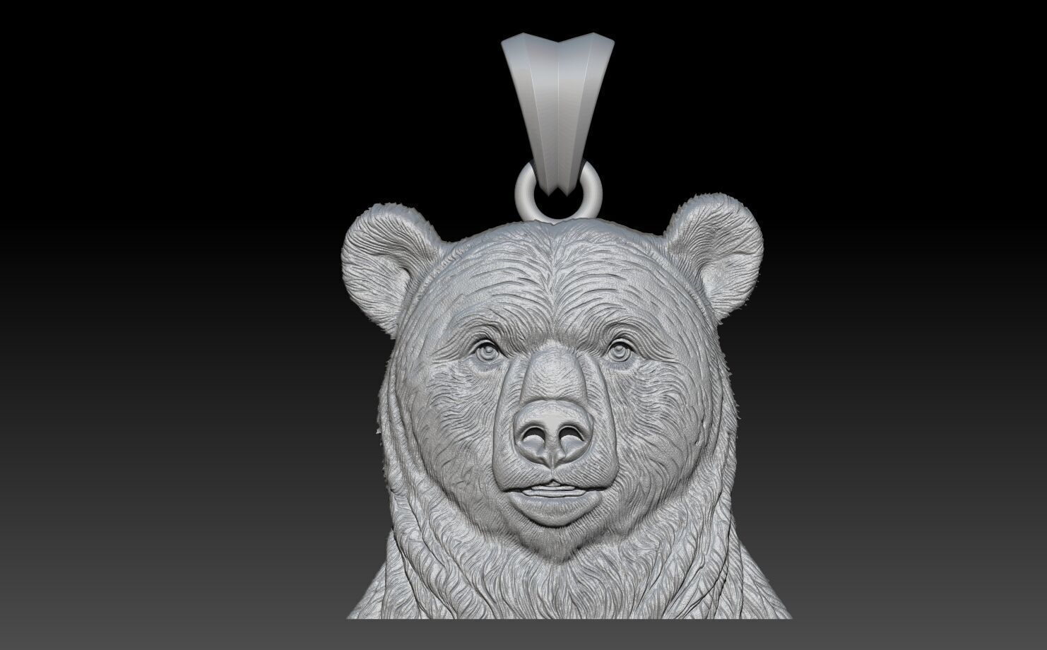 Bear head pendent  3D print model_3