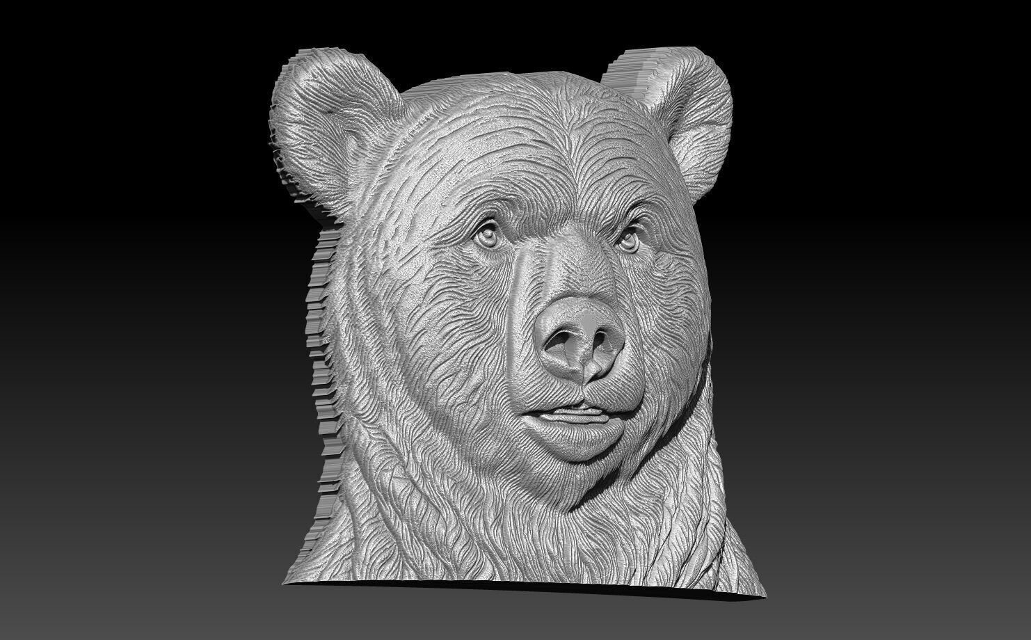 Bear head pendent  3D print model_9