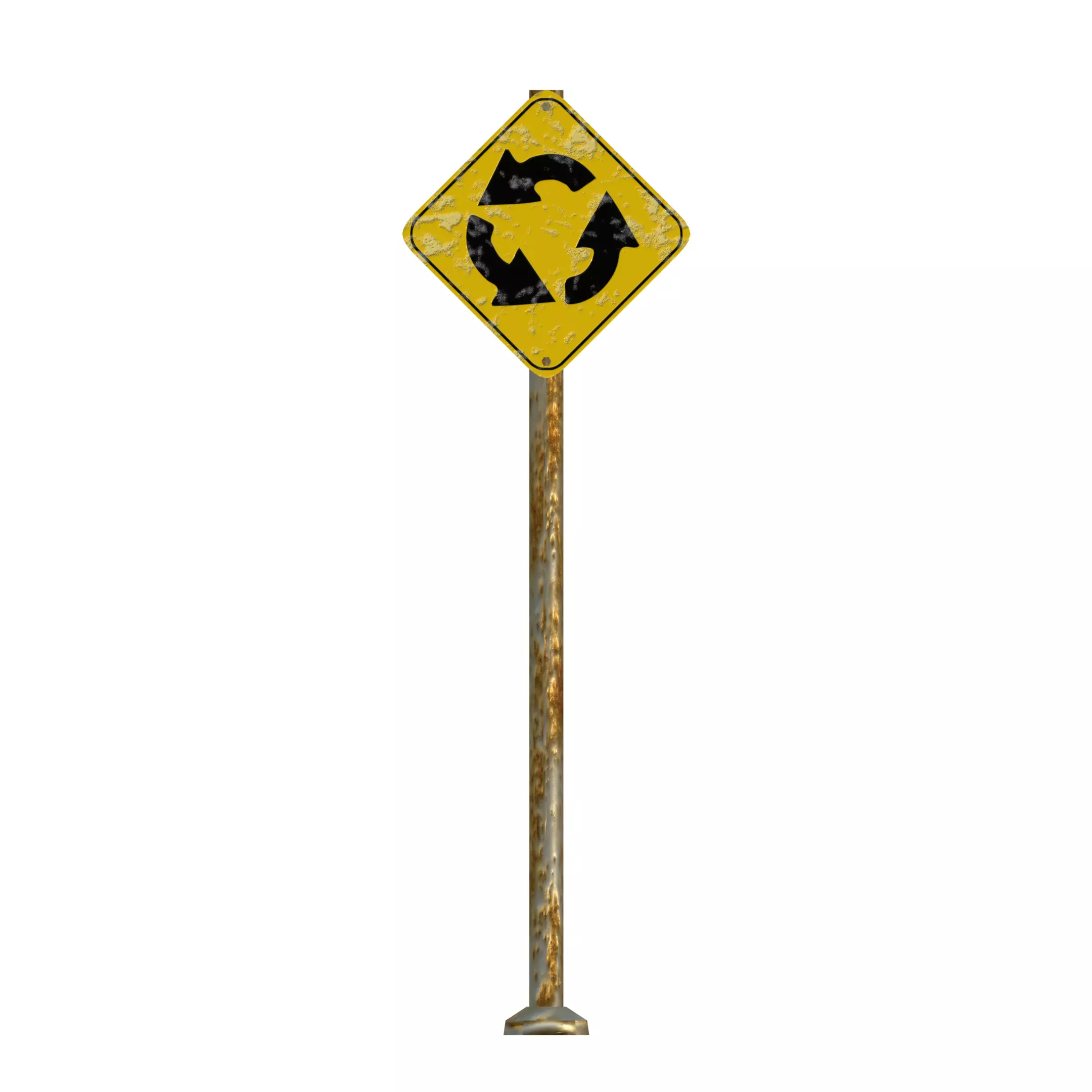 Rounabout Ahead Traffic Sign 3D model