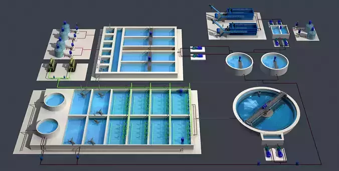 Water and Sewage Treatment Plants 3D model