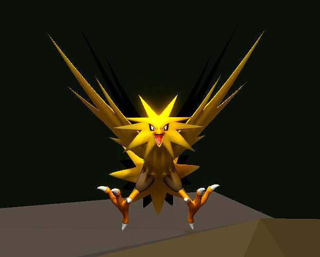 Zapdos-Animated Low-poly 3D model