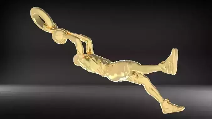 3D Basket Ball Player NBA Pendant Necklace Jewelry 