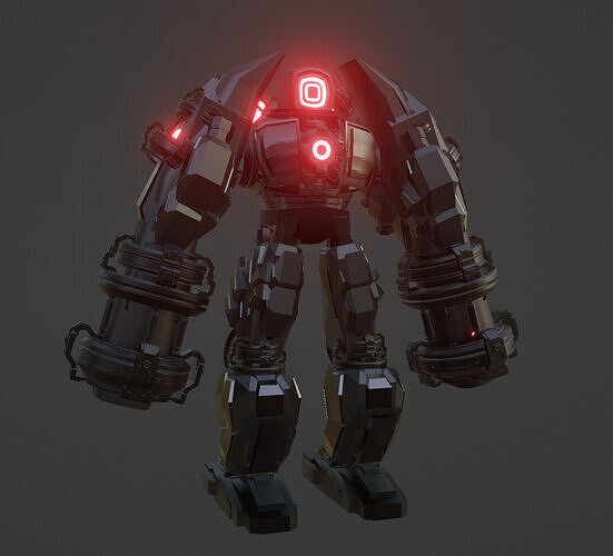 Rigged Sci-fi robot 01 3D model