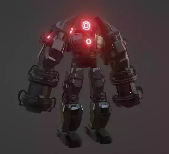 Rigged Sci-fi robot 01