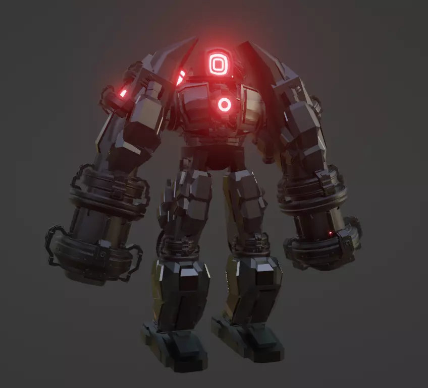 Rigged Sci-fi robot 01 3D model_0