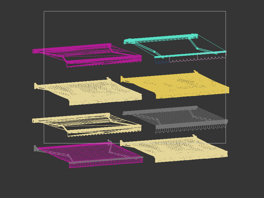 Awning set 3D model_1