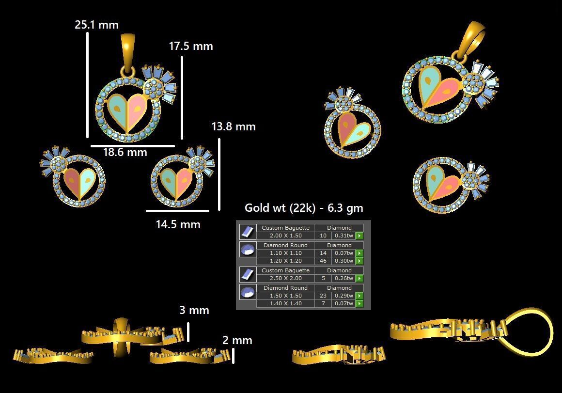 Pendant Necklace 3D print model_14