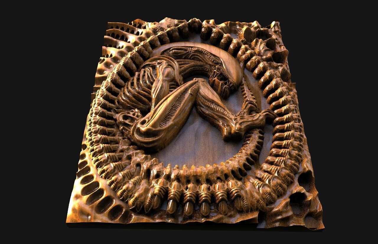 Alien Xenomorph CNC 3D model 3D print model_5