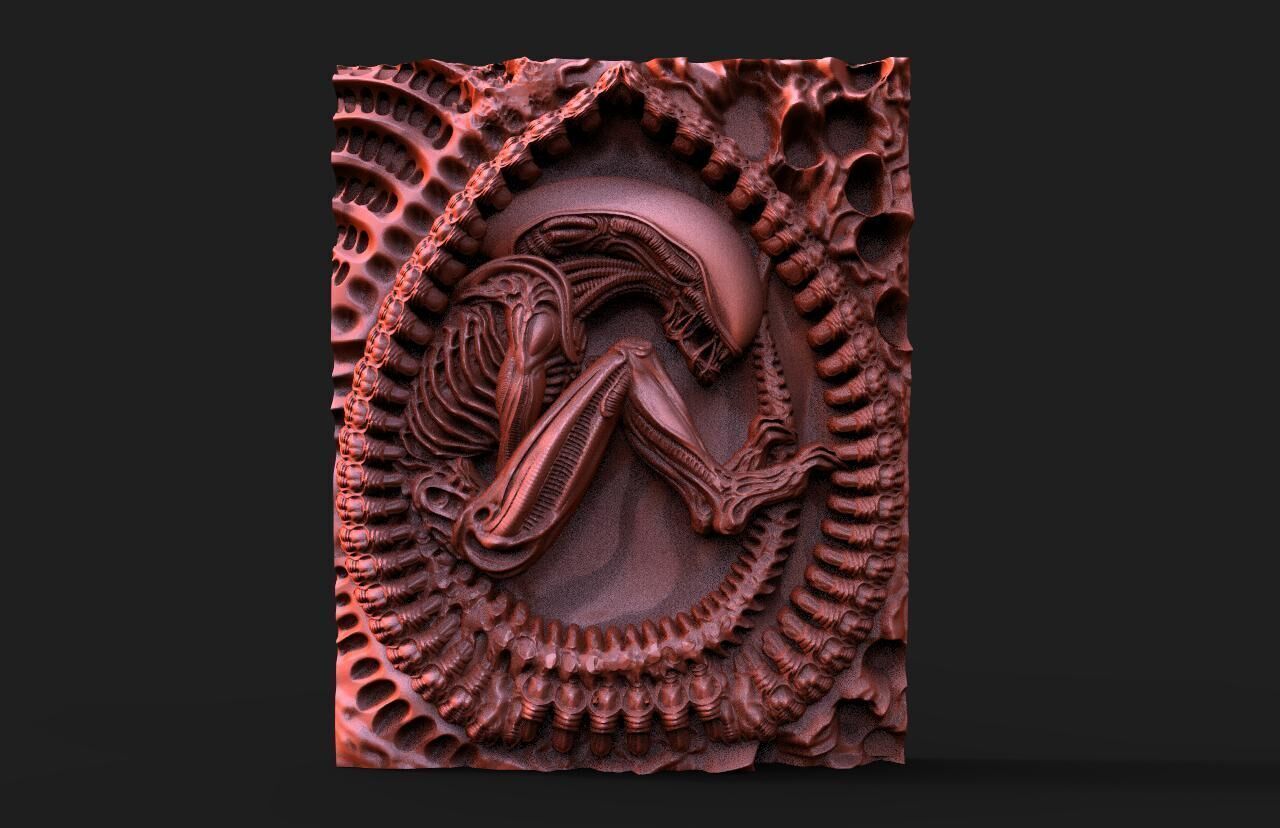 Alien Xenomorph CNC 3D model 3D print model_2